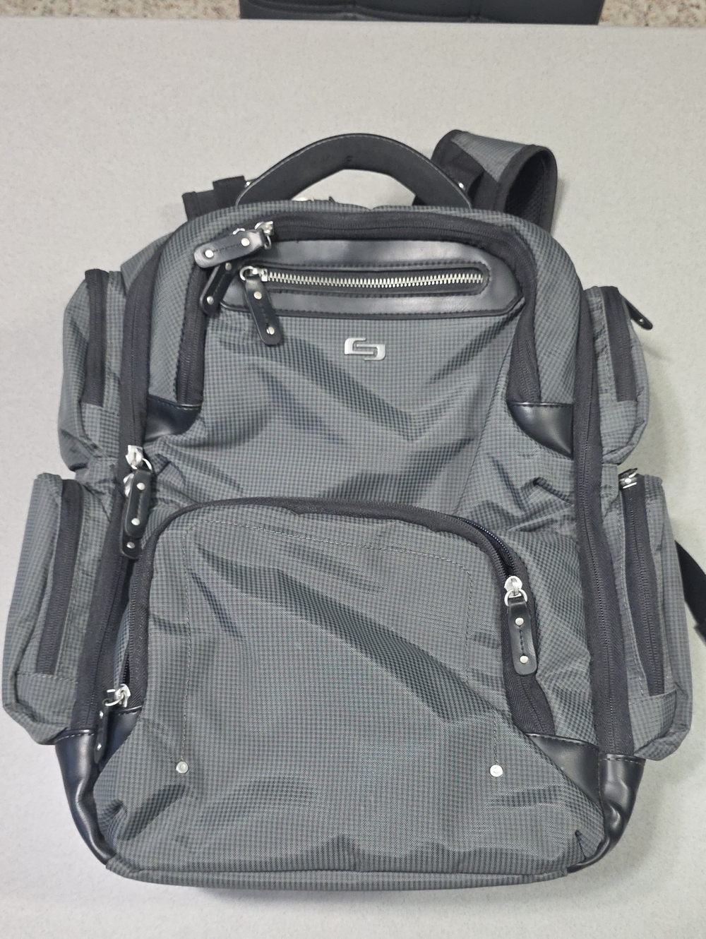 Men's Gray Business Backpack - Laptop Computer